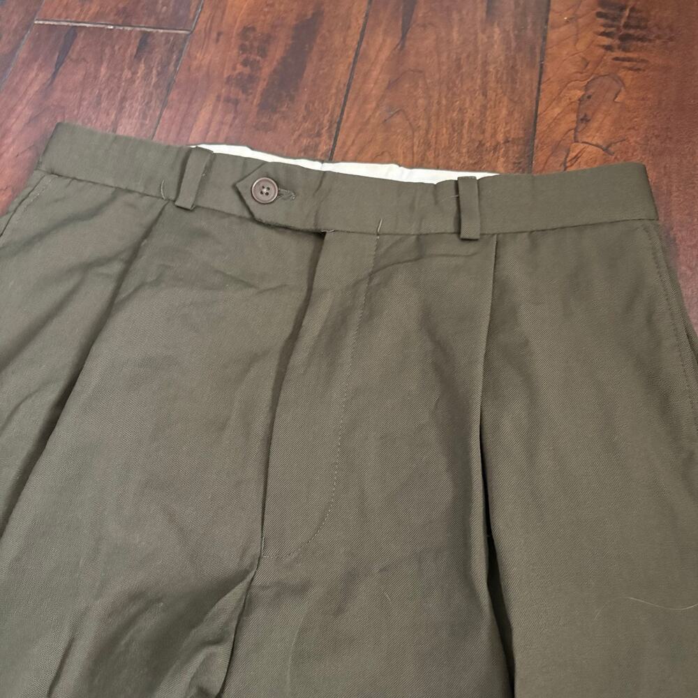 Vintage Polo University by Ralph Lauren Dress Pants Mens 30x30 Green 100% Wool - Picture 2 of 6